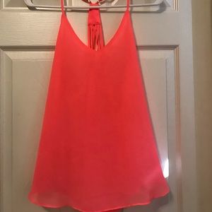 Strappy pink tank top